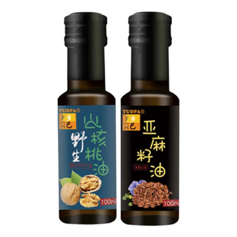 【品牌直供】多巴无添加一级冷榨野生山核桃油/亚麻籽油宝宝孕妇食用油100ml/瓶JPY带授权招加盟代理