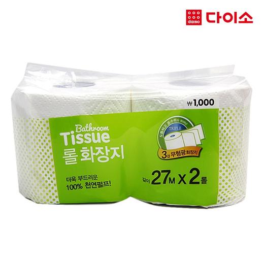 大创纸巾 Daiso tissue 卷筒纸卷厕纸2卷（3层）-67270JPY带授权招加盟代理 商品图0