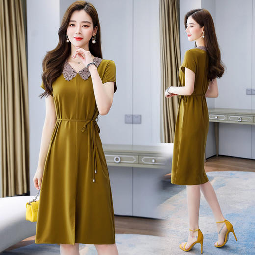 WZNH-XMYR8068 配腰带 有女人味的连衣裙气质时髦中长款修身裙 商品图2