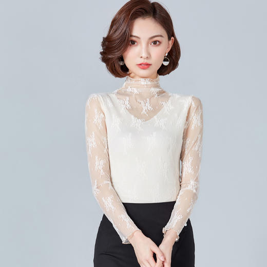 早秋装内搭镂空性感黑色蕾丝上衣货号d5567