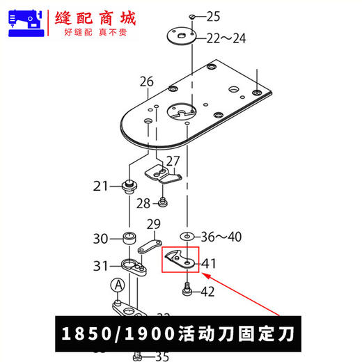 强信 重机缝纫机LK-1900B套结机动刀B2421-280-0A0祖奇打枣机切线刀 商品图5