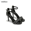 westory高跟一字带珍珠凉鞋W282G60171 商品缩略图0