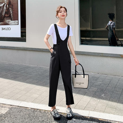 WZNH-AML72012韩版宽松流行洋气气质薄款背带裤 商品图1