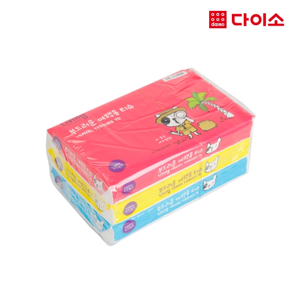 大创纸巾 Daiso tissue 生活旅行用 便捷式 70张x 3件1005331JPY带授权招加盟代理
