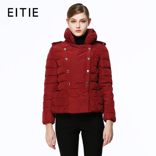EITIE爱特爱冬季款时尚简约优雅纯色气质短款羽绒服3811534D 商品图0
