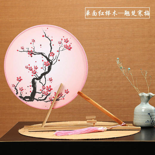 【文艺复古圆扇子、2把】工艺礼品汉服居家日用单面绢布团扇古风 商品图3