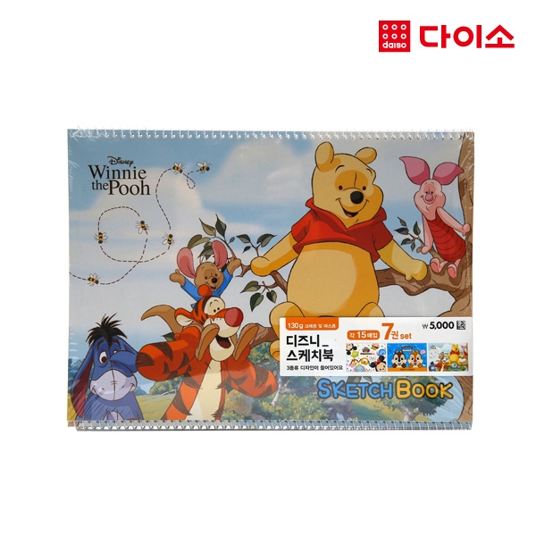 Daiso Disney Sketchbook 迪士尼写生簿130G 7书/ 15张/ -1018386JPY带授权招加盟代理