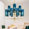 【吊灯】现代轻奢吊灯 简约卧室酒店灯套房装修餐厅吊灯蓝色玻璃客厅灯 商品缩略图2