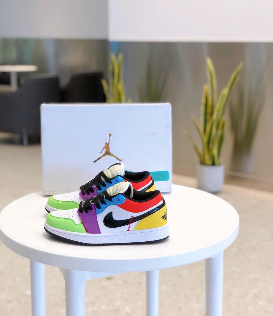 点此购买 乔丹aj男女彩色拼接马卡龙球鞋 98 151634