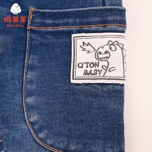 棉果果春秋季男童弹力酸枝牛仔挂里长裤M312200220513 商品图2