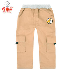 棉果果秋季男童挂里水洗棉梭织长裤M312200420517