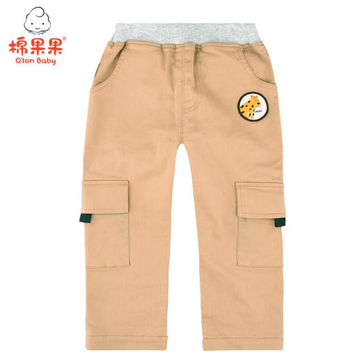 棉果果秋季男童挂里水洗棉梭织长裤M312200420517 商品图0