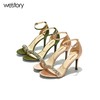 westory高跟亮钻一字带凉鞋百搭W282G60101 商品缩略图2