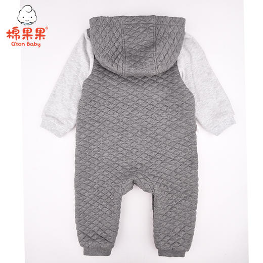 棉果果秋季男童空气层挂里连帽对开连体衣连身衣哈衣M312722620519 商品图3