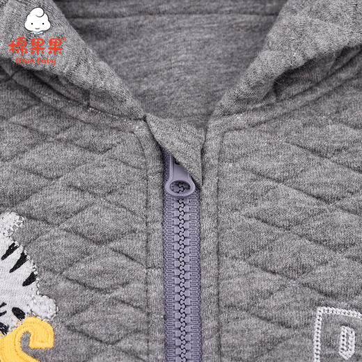 棉果果秋季男童空气层挂里连帽对开连体衣连身衣哈衣M312722620519 商品图4