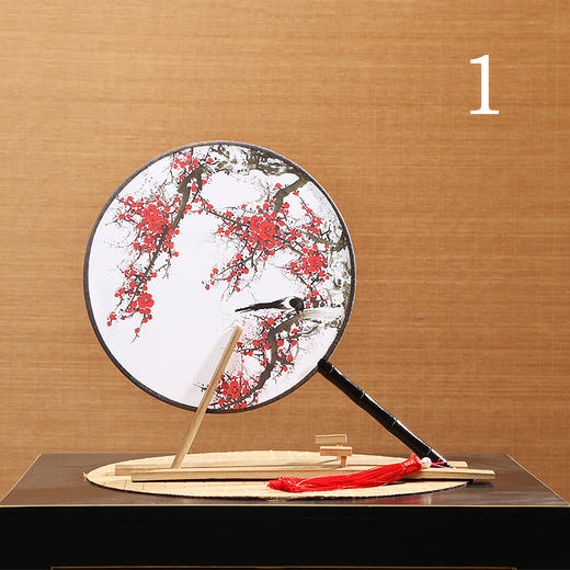 【文艺复古圆扇子、2把】工艺礼品汉服居家日用单面绢布团扇古风 商品图2