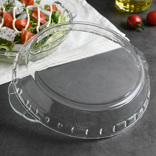 百钻8寸玻璃耐热烤盘 微波炉烤箱专用披萨盘 家用焗饭盘 商品图3