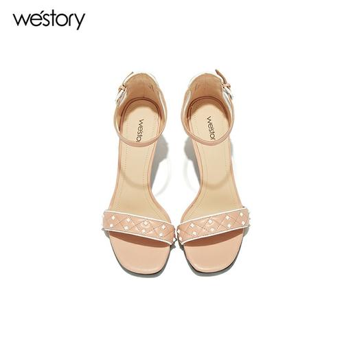 westory高跟一字带珍珠凉鞋W282G60171 商品图3
