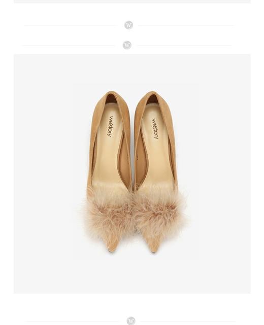 westory法式仙女毛毛高跟单鞋W283E70071 商品图3