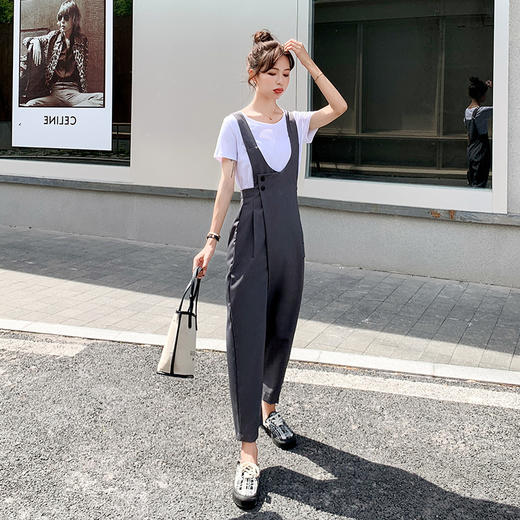 WZNH-AML72012韩版宽松流行洋气气质薄款背带裤 商品图2