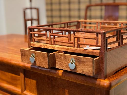 红桥红  家具严选  缅甸花梨（大果紫檀）  【128三抽屉小书桌组合】 商品图5