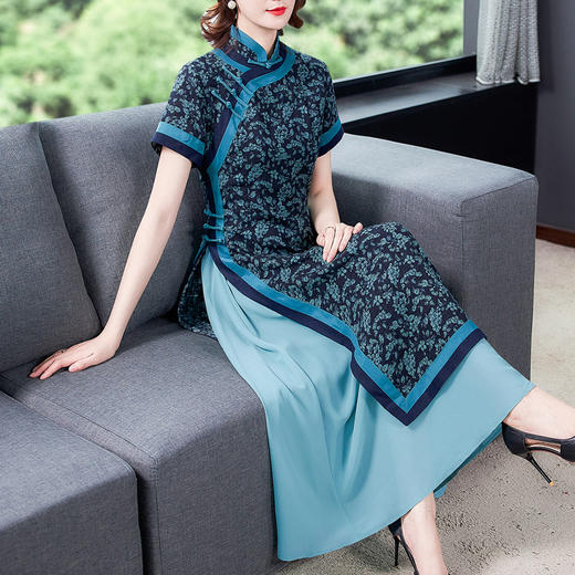 AHM  spgpz2131改良旗袍连衣裙夏新款复古奥黛【优】 商品图0