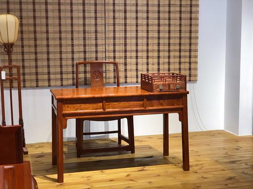 红桥红  家具严选  缅甸花梨（大果紫檀）  【128三抽屉小书桌组合】 商品图3