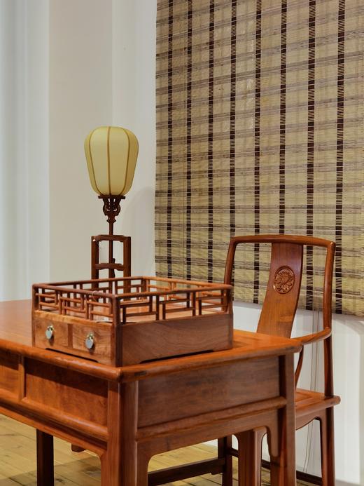 红桥红  家具严选  缅甸花梨（大果紫檀）  【128三抽屉小书桌组合】 商品图4