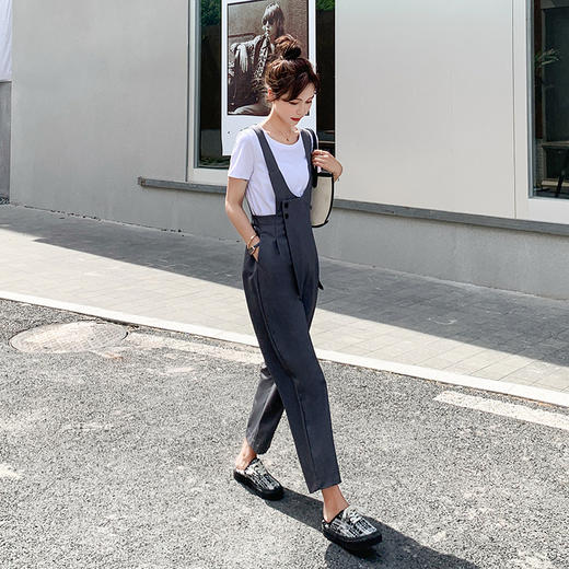 WZNH-AML72012韩版宽松流行洋气气质薄款背带裤 商品图4