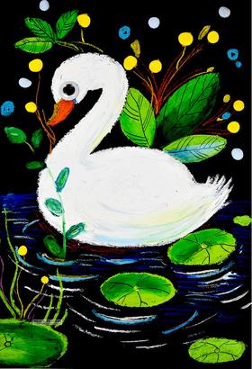 《美丽的白天鹅》油画棒【自动发货：下单后，点击手机短信中收到的链接，即可获取文件下载的链接；如有任何问题，可添加客服微信hm33268获得帮助】