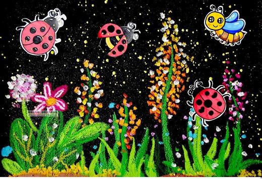 《七星瓢虫的花园》油画棒【自动发货：下单后，点击手机短信中收到的链接，即可获取文件下载的链接；如有任何问题，可添加客服微信hm33268获得帮助】
 商品图0