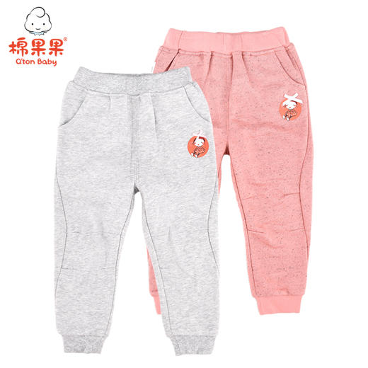 棉果果秋季女童大毛圈抓绒针织长裤M322200220545 商品图0