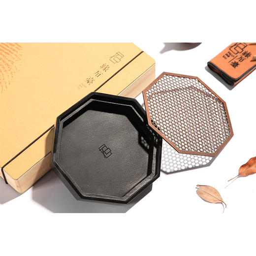 缘石台/君子系列/从古 手编铜+玉檀砚 茶盘  干泡台 壶承 商品图9