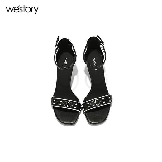 westory高跟一字带珍珠凉鞋W282G60171 商品图1