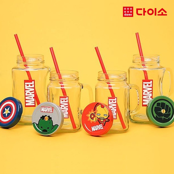 大创杯子 Daiso cup Marble_straw cup 500ML-1019470颜色随机JPY带授权招加盟代理