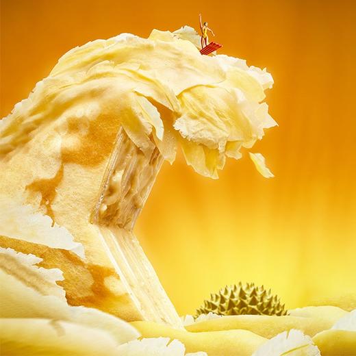 【榴芒一刻】榴莲千层金枕蛋糕 6英寸（500g/个）产地直发  商品图3