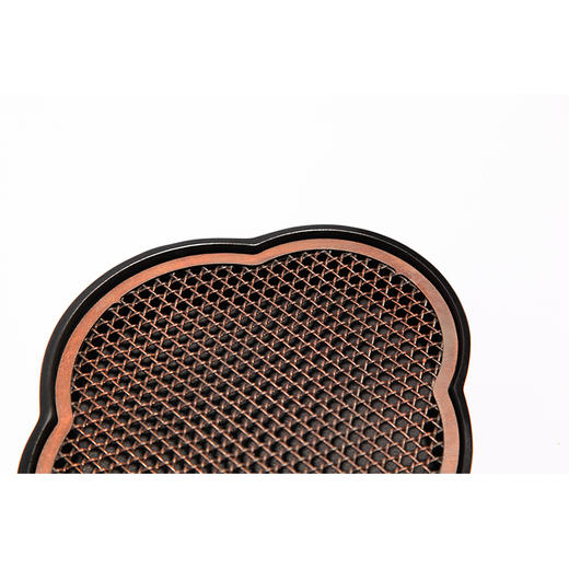 缘石台/君子系列/海棠 玉檀砚+手编铜 茶盘干泡台储水小茶盘壶承 商品图11