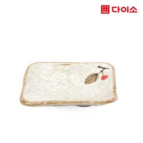 大创盘子 Daiso plate 餐盘C手绘樱桃方形（9CM）-63796JPY带授权招加盟代理