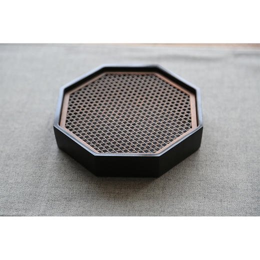 缘石台/君子系列/从古 手编铜+玉檀砚 茶盘  干泡台 壶承 商品图11