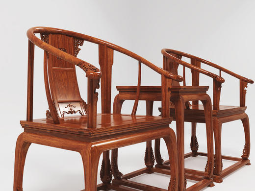 红桥红  家具严选  缅甸花梨（大果紫檀）  【带托泥 皇宫 圈椅 三件套】 商品图2