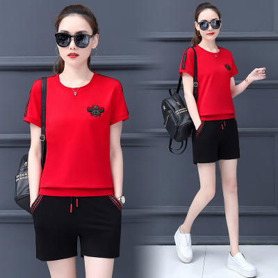 SP-XD8266夏季新款小蜜蜂短袖短裤两件套运动装 商品图1