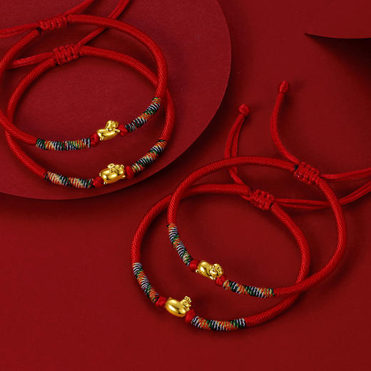 周六福 周六福 十二生肖黄金手链 5D硬金 足金本命年手串 定价 商品图2