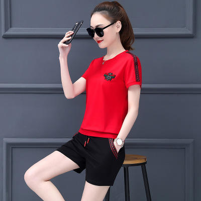 SP-XD8266夏季新款小蜜蜂短袖短裤两件套运动装 商品图4