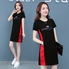 YMJ-9327中长款撞色连衣裙短袖宽松过膝打底小衣长裙子 商品缩略图1