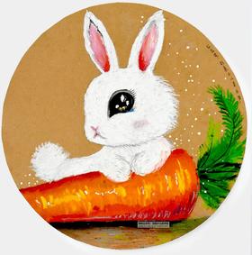 《小白兔爱吃胡萝卜》兔子油画棒【自动发货：下单后，点击手机短信中收到的链接，即可获取文件下载的链接；如有任何问题，可添加客服微信hm33268获得帮助】
