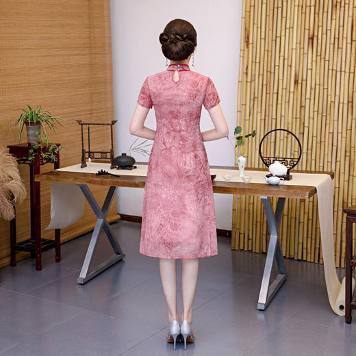 XL-9191国风奥黛中长款喜婆婆婚宴旗袍裙 商品图1