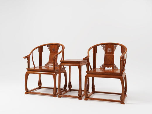 红桥红  家具严选  缅甸花梨（大果紫檀）  【带托泥 皇宫 圈椅 三件套】 商品图7