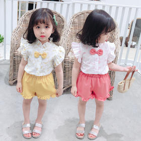 BDBQ-22411女宝宝碎花飞袖套装2020新品洋气两件套