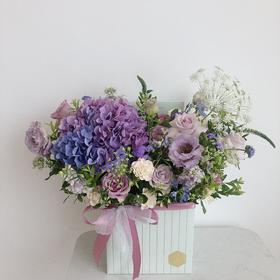 花艺 莫兰迪蕾丝花盒