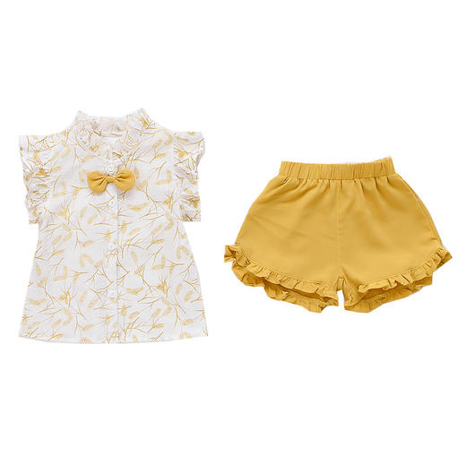 BDBQ-22411女宝宝碎花飞袖套装2020新品洋气两件套 商品图4